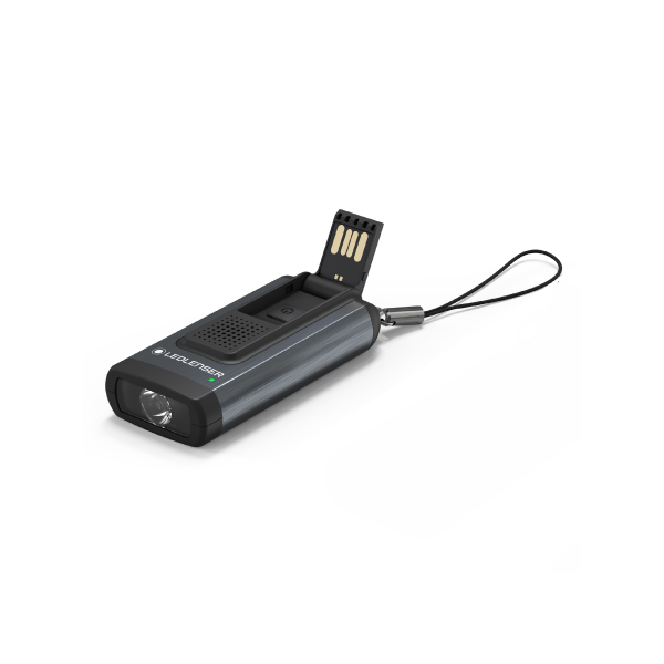 Ledlenser EDC 充電迷你匙扣燈 - K6R.Safety.4GB 灰色 (警報信號/爆閃 + 4GB 記憶體容量)