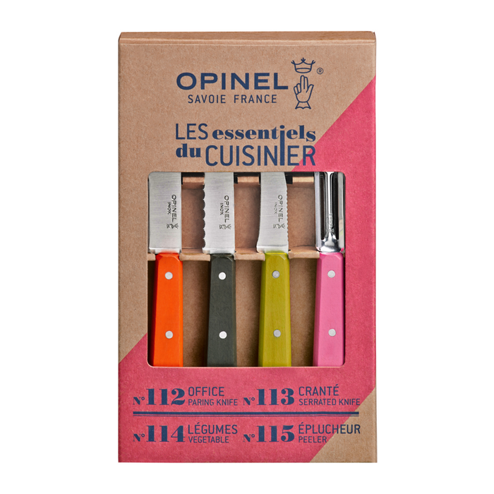 Opinel Kitchen Collection - Les Essentiels du Cuisinier 4 Essentials Knives Set Fifties (N112, N113, N114, N115)