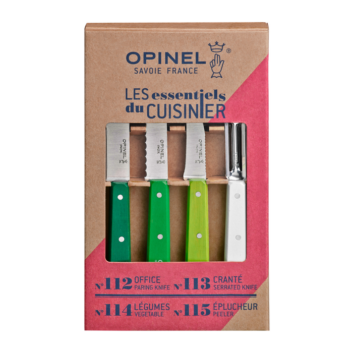 Opinel Kitchen Collection - Les Essentiels du Cuisinier 4 Essentials Knives Set Primavera (N112, N113, N114, N115)