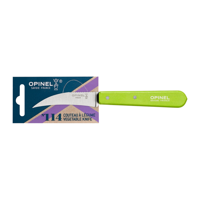 Opinel Kitchen Vegetable Knife - Les Essentiels du Cuisinier N114 Apple Green
