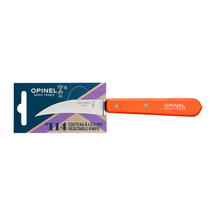 Opinel Kitchen Vegetable Knife - Les Essentiels du Cuisinier N114 Tangerine