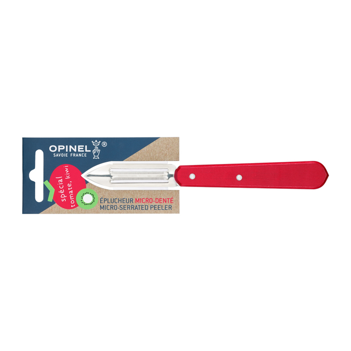 Opinel Kitchen Micro-Serrated Peeler - Les Essentiels du Cuisinier Red