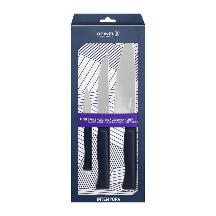 Opinel Kitchen Collection - Intempora Kitchen knives Trio Set (Mutlipurpose chef, carving and paring knife)