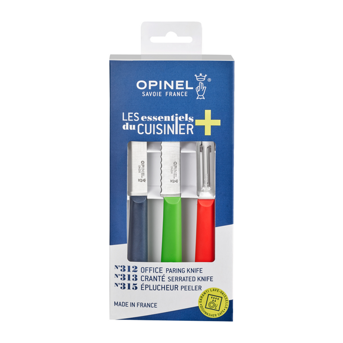 Opinel Kitchen Collection - Essentiels 2 knives + 1 peeler Trio Set