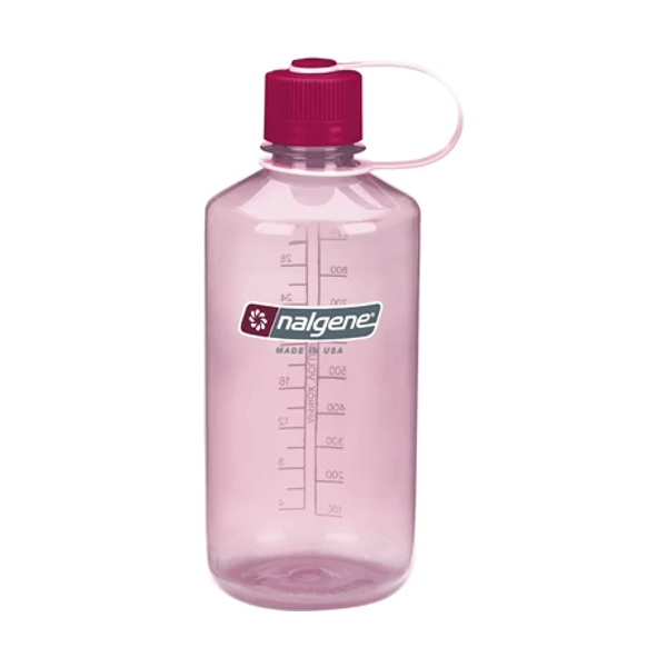 Nalgene Water Bottle - Narrow Mouth Clear Pink (1000mL)