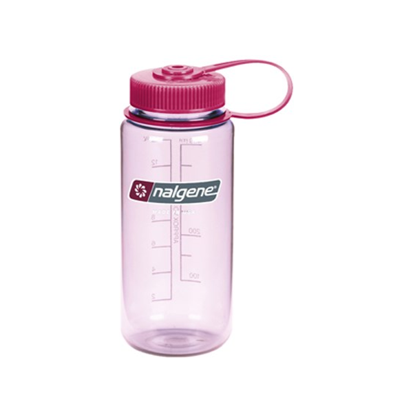 Nalgene Water Bottle - Wide Mouth Clear Pink (500mL)