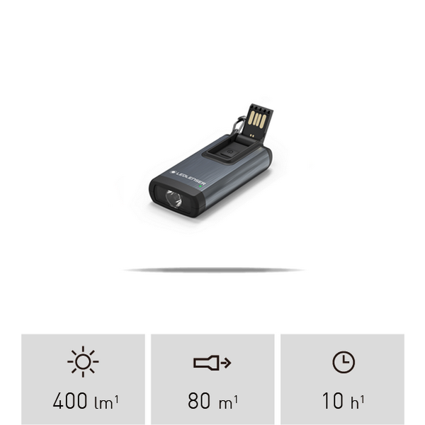 Ledlenser EDC 充電迷你匙扣燈 - K6R.4GB 灰色 (4GB 記憶體容量)