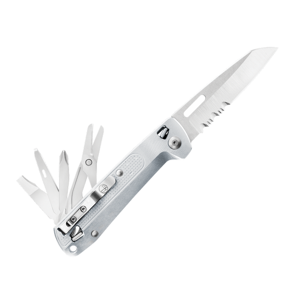 Leatherman Folding-Knife Multi-Tool - FREE K4x Silver (One-Hand Operated)