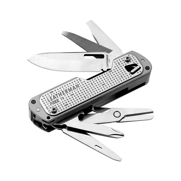 Leatherman Pocket Multi-Tool - FREE T4 Silver (One-Hand Operated)