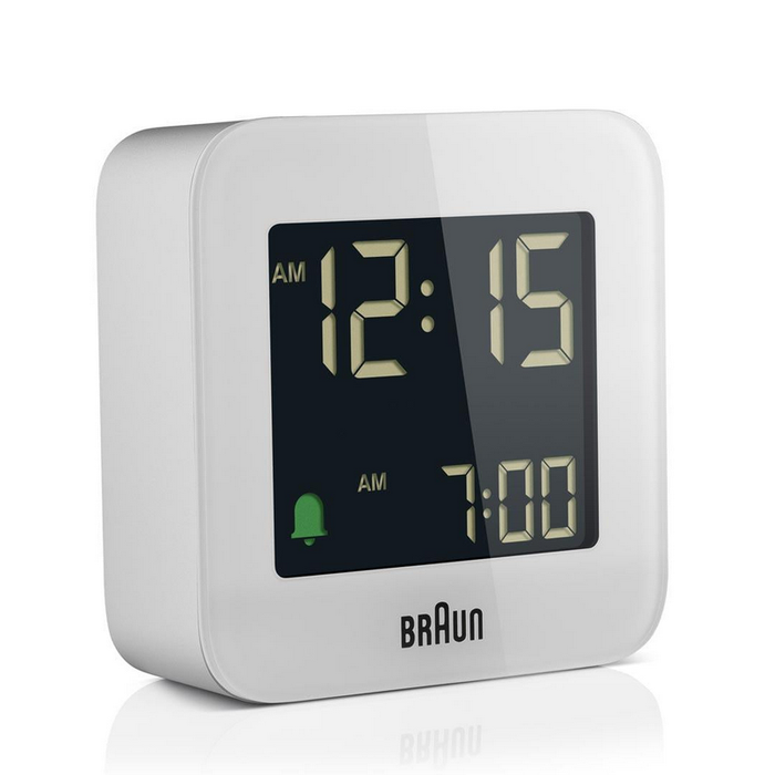 Braun Digital Travel Alarm Clock - BC08 White