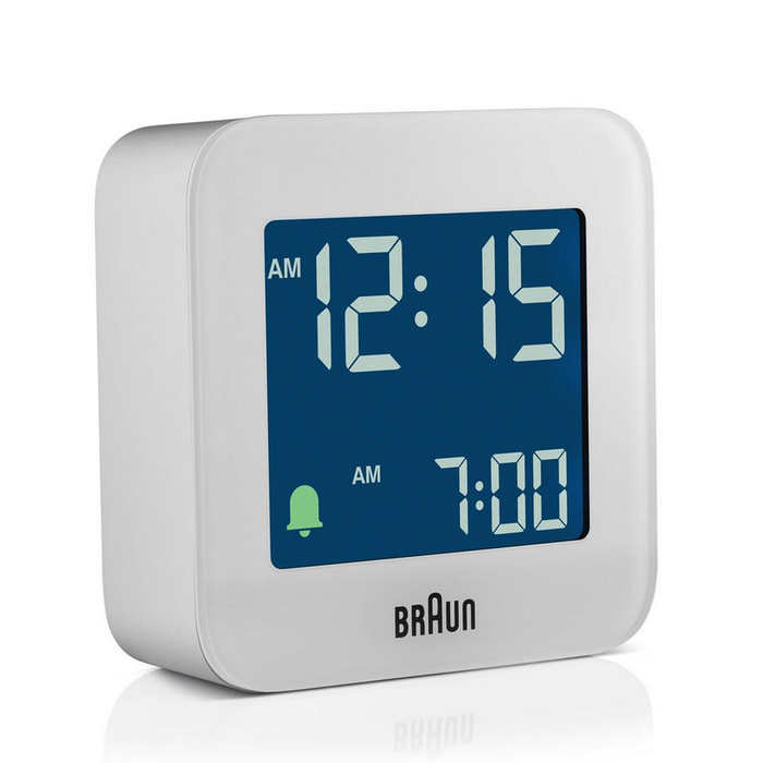 Braun Digital Travel Alarm Clock - BC08 White