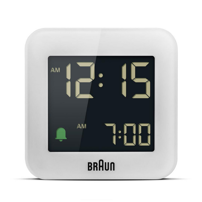 Braun Digital Travel Alarm Clock - BC08 White