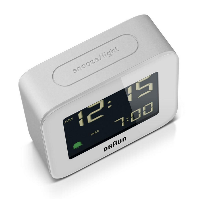 Braun Digital Travel Alarm Clock - BC08 White