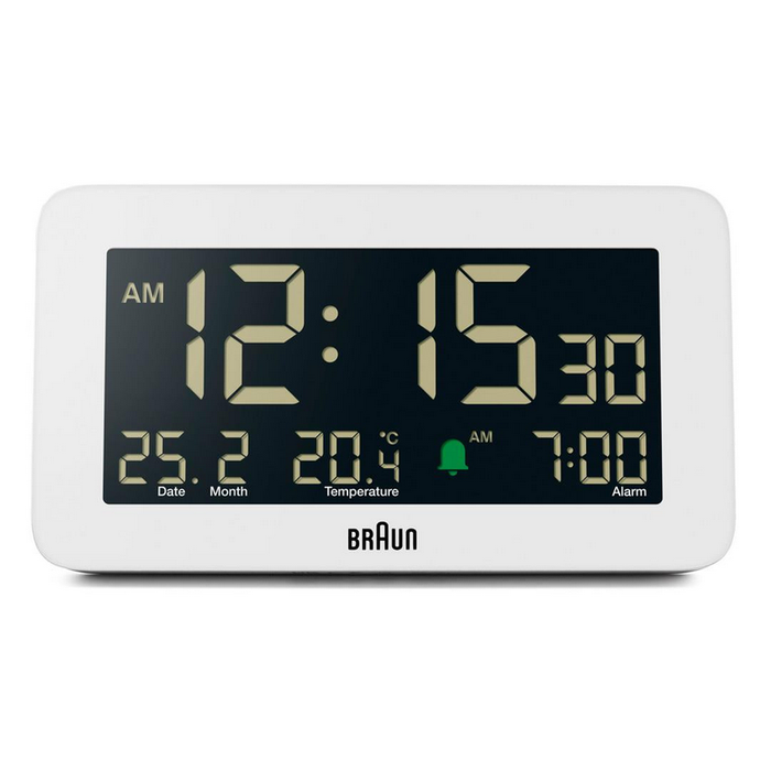 Braun Digital Alarm Clock - BC10 White