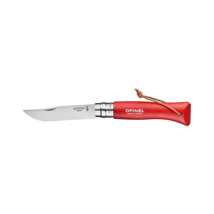 Opinel Tradition Colorama Folding Knife - N08 Bushwhacker Red + Sheath (With Sheath)