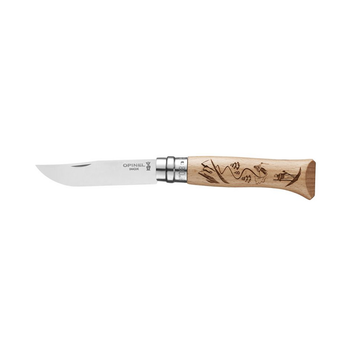 Opinel Tradition Folding Knife - N08 Mountain Sport Skiing