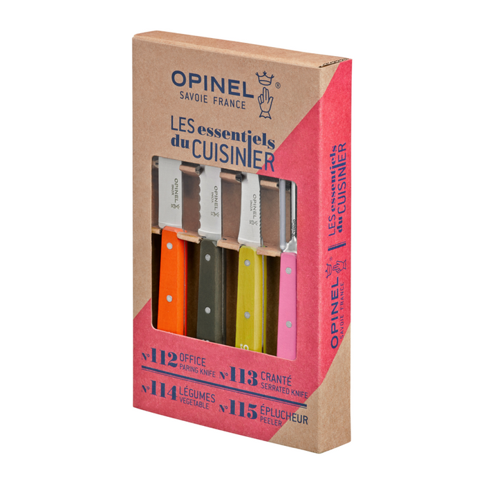 Opinel Kitchen Collection - Les Essentiels du Cuisinier 4 Essentials Knives Set Fifties (N112, N113, N114, N115)