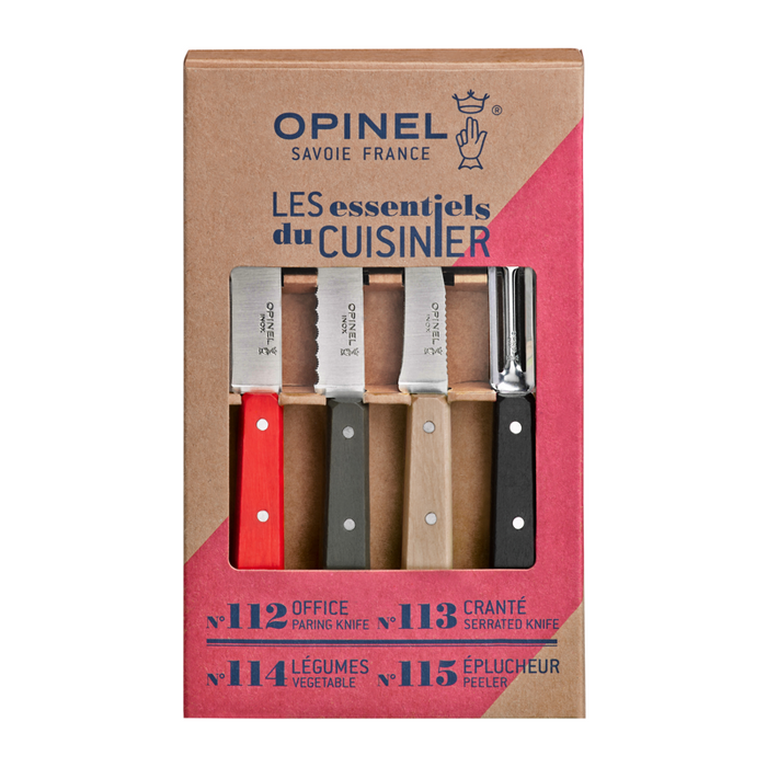 Opinel Kitchen Collection - Les Essentiels du Cuisinier 4 Essentials Knives Set Loft (N112, N113, N114, N115)