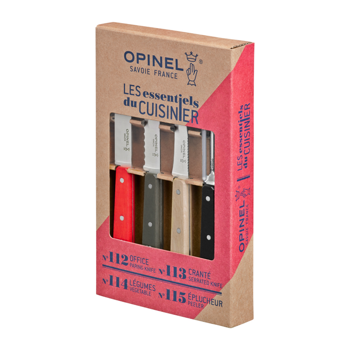 Opinel Kitchen Collection - Les Essentiels du Cuisinier 4 Essentials Knives Set Loft (N112, N113, N114, N115)