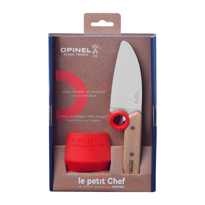 Opinel Kitchen Chef's Knife - Le Petit Chef Natural (with Finger Guard)