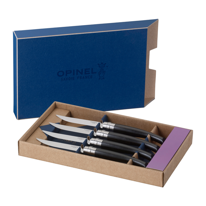 Opinel Table Steak Knife - Table Chic 4-in-1 Set Ebony (Mirror-Polished)