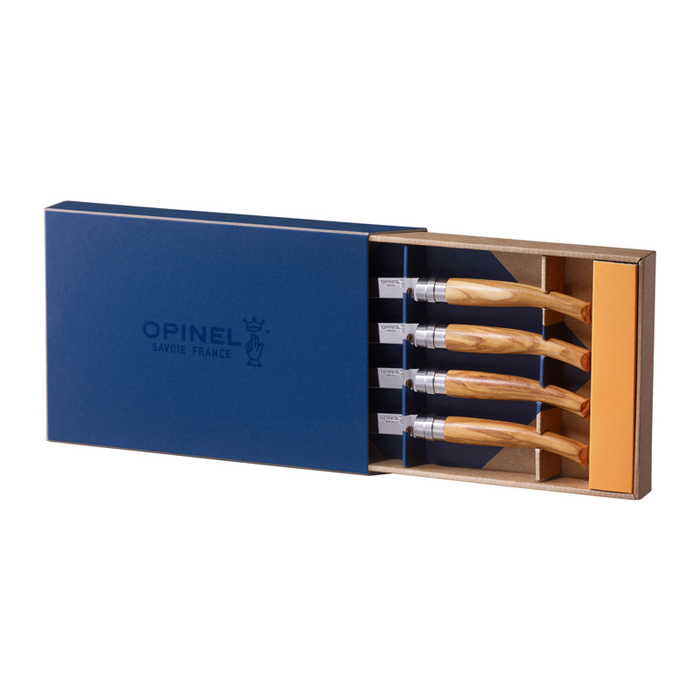 Opinel Table Steak Knife - Table Chic 4-in-1 Set Olive (Mirror-Polished)