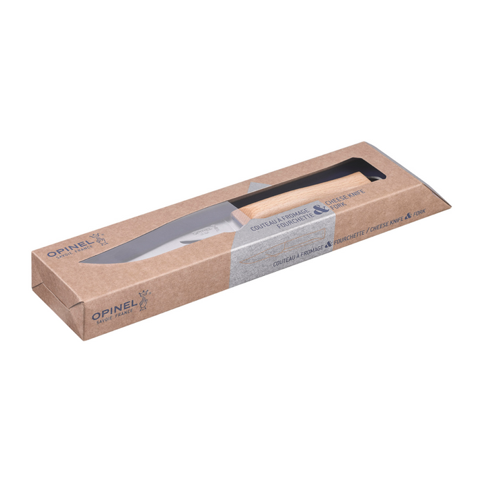 Opinel Table Cheese Set - Knife & Fork Natural