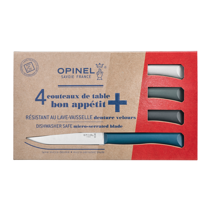 Opinel Table Micro-Serrated Steak Knife - Bon Appetit+ N125 4-in-1 Set Storm
