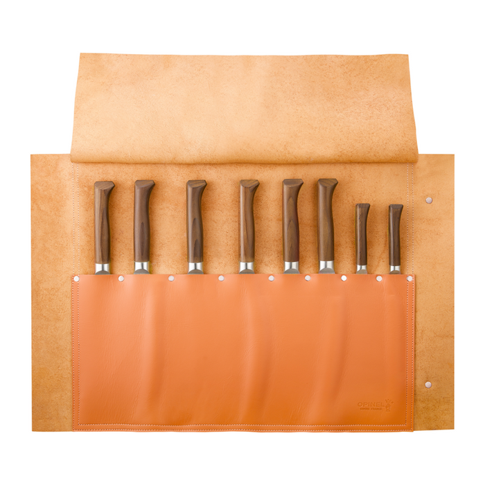 Opinel Knife Storage - Cowhide Knife Roll (for 8 kitchen knives)