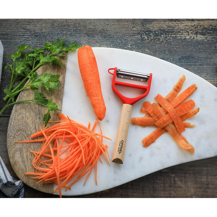 Opinel Kitchen Collection - T-Duo Wooden Peeler In Red