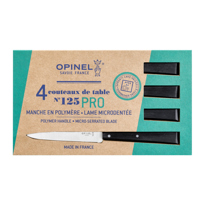 Opinel Table Micro-Serrated Steak Knife - Bon Appetit Pro N125 4-in-1 Set Black