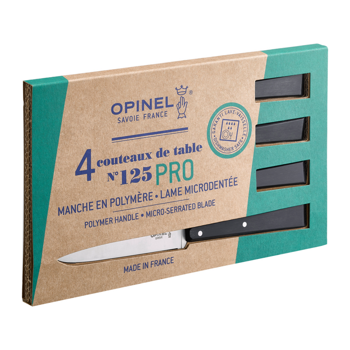 Opinel Table Micro-Serrated Steak Knife - Bon Appetit Pro N125 4-in-1 Set Black