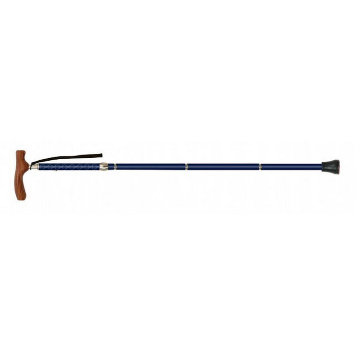 Kainos Foldable Walking Cane - Cool Navy (Rosewood Handle)