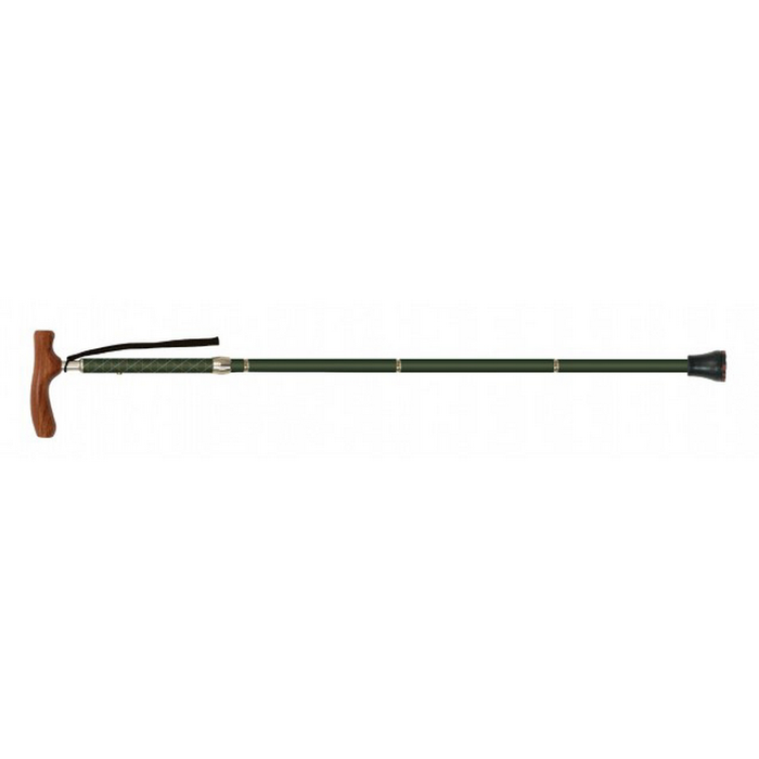 Kainos Foldable Walking Cane - Cool Green (Rosewood Handle)