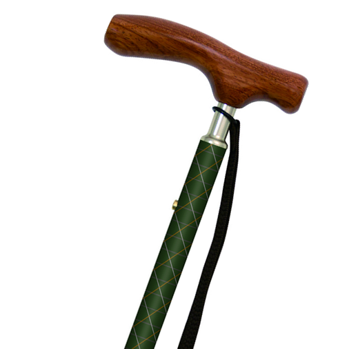 Kainos 可摺式拐杖 - Cool 綠色 (花梨木手柄)