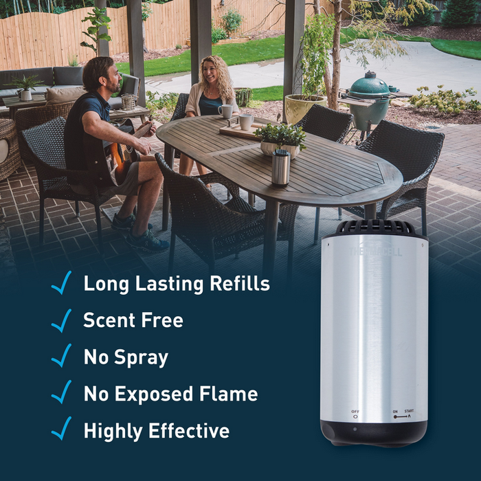 Thermacell Table-Top Mosquito Repeller - Mini-Halo Metal Brushed Nickel