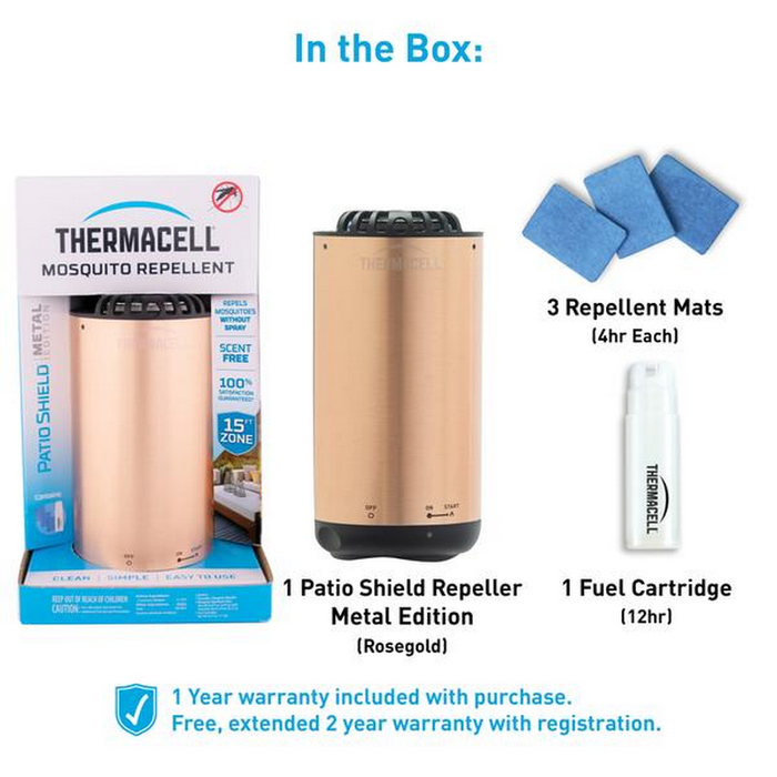 Thermacell Table-Top Mosquito Repeller - Mini-Halo Metal Rose Gold