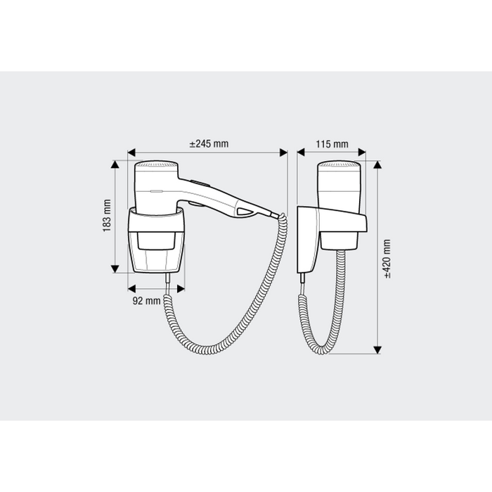 Valera Hospitality 掛牆式電風筒 - Premium 1600 Super 白色