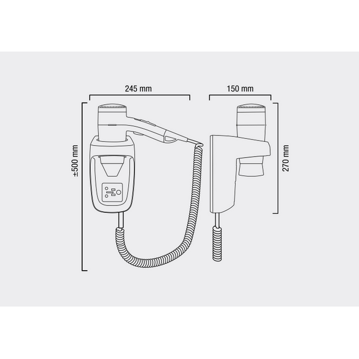 Valera Hospitality 掛牆式電風筒 - Premium Smart 1600 白色