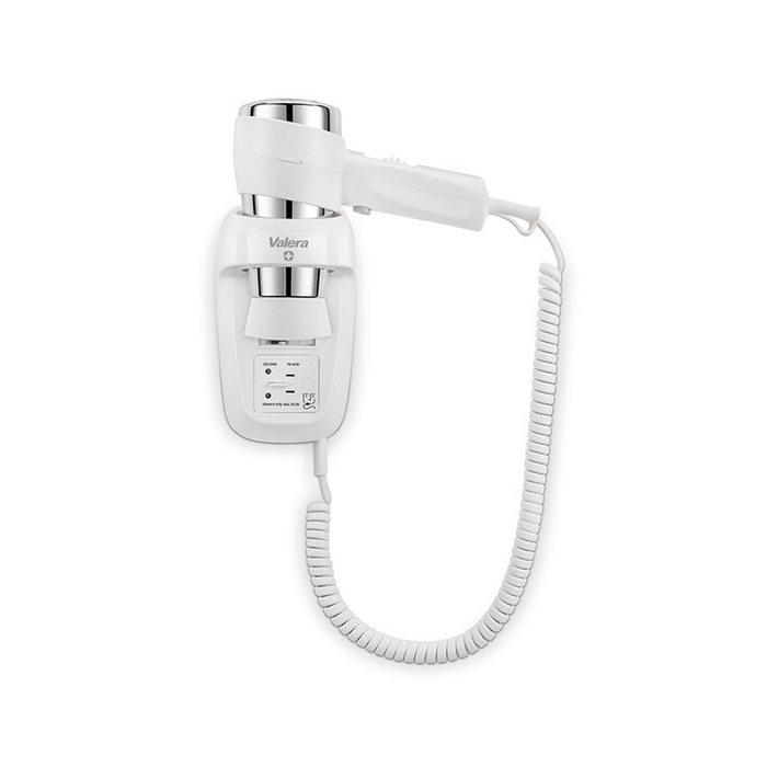 Valera Hospitality Wall-Mounted Hairdryer - Action Protect 1600 Shaver White