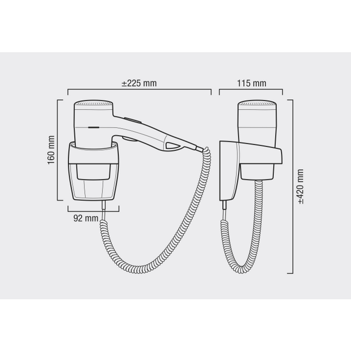 Valera Hospitality 掛牆式電風筒 - Executive 1200 白色