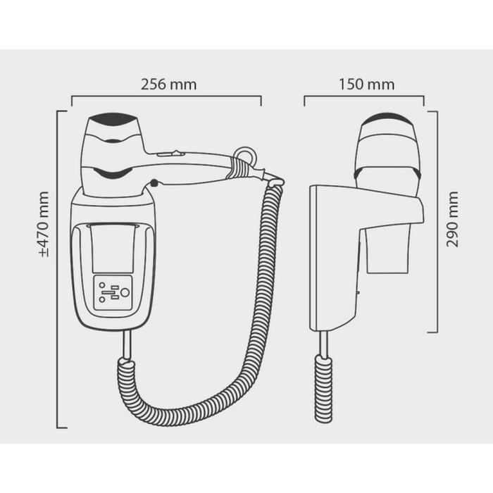 Valera Hospitality 掛牆式電風筒 - Excel 1600 Shaver 銀色