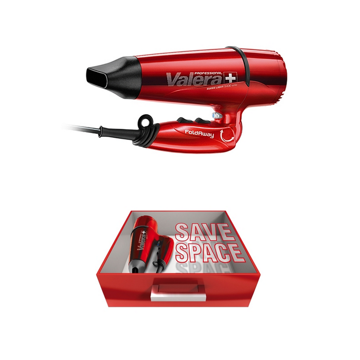 Valera Foldable Hairdryer - Swiss Light 5400 Fold-Away Red (2000W)