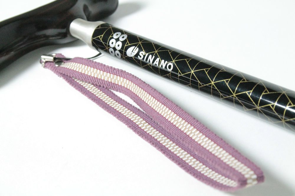 Kainos 高級可摺式拐杖 - Sanada 黑色 (黑檀木手柄)